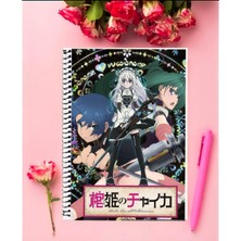 Anime And Your World Hitsugi No Chaika  Anime Defter 1 Adet Özel Tasarım A4 Boyutu 21*29 cm Telli Kareli
