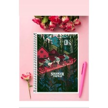Anime And Your World Stranger Things Defter 1 Adet Özel Tasarım A4 Boyutu Telli Kareli Defter 21*29 cm