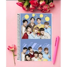 Anime And Your World Ikon Kpop Defter 1 Adet Özel Tasarım A4 Boyutu 21*29 cm  Telli Kareli Defter