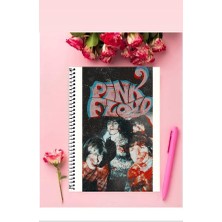 Pink Floyd Defter 1 Adet Özel Tasarım A4 Boyutu Telli Kareli Defter 21*29 cm