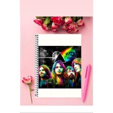 Anime And Your World Pink Floyd Defter 1 Adet Özel Tasarım A4 Boyutu Telli Kareli Defter 21*29 cm