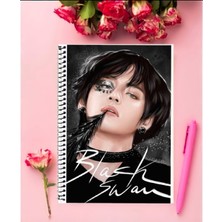 Bts Defter 1 Adet Özel Tasarım A4 Boyutu Telli Kareli Defter 21*29 cm