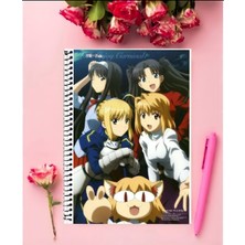 Anime And Your World Carnival Phantasm Anime Defter 1 Adet Özel Tasarım A4 Boyutu 21*29 cm  Telli Kareli Defter