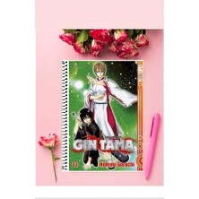 Gin Tama Anime Defter 1 Adet Özel Tasarım A4 Boyutu Telli Kareli Defter 21*29 cm
