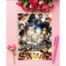 Anime And Your World Attack On Titan Shingeki No Kyojin Anime Defter 1 Adet Özel Tasarım A4 Boytu 21*29 cm  Telli  Defter