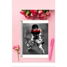 Anime And Your World Hajime No Ippo   Anime Defter 1 Adet Özel Tasarım A4 Boyutu Telli Kareli Defter 21*29 cm