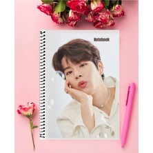 Seungmin Stray Kids Defter 1 Adet Özel Tasarım A4 Boyutu 21*29 cm Telli Çizgili Büyük Boy Defter