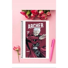 Anime And Your World Archer Anime Defter 1 Adet Özel Tasarım A4 Boyutu Telli Kareli Defter 21*29 cm