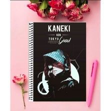 Anime And Your World Kaneki Ken (Tokyo Ghoul)  Anime Defter 1 Adet Özel Tasarım A4 Boyutu 21*29 cm Telli Kareli