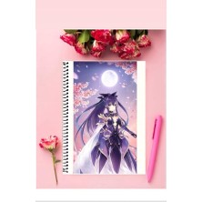 Anime And Your World Tohka Yatogami Anime Defter 1 Adet Özel Tasarım A4 Boyutu Telli Kareli Defter 21*29 cm