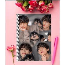 Anime And Your World Bts Defter 1 Adet Özel Tasarım A4 Boyutu Telli Kareli Defter 21*29 cm