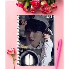 Bts Defter 1 Adet Özel Tasarım A4 Boyutu Telli Kareli Defter 21*29 cm