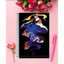 Anime And Your World Mawaru Penguindrum Anime Defter 1 Adet Özel Tasarım A4 Boyutu 21*29 cm  Telli Çizgili Defter