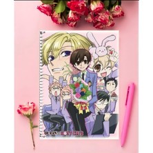 Anime And Your World Ouran High School Host Club Anime Defter 1 Adet Özel Tasarım A4 Boyutu 21*29 cm  Telli Kareli