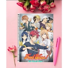 Anime And Your World Food Wars Shokugeki No Soma Anime Defter 1 Adet Özel Tasarım A4 Boyutu 21*29 cm Telli Kareli