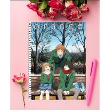 Anime And Your World Orange Anime Defter 1 Adet Özel Tasarım A4 Boyutu 21*29 cm  Telli Kareli Defter