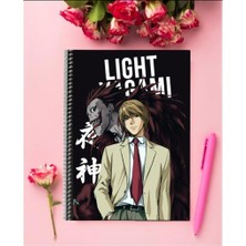 Anime And Your World Light Yagami Anime Defter 1 Adet Özel Tasarım A4 Boyutu Telli Kareli Defter 21*29 cm
