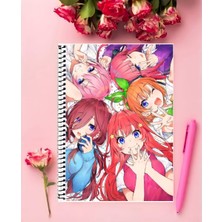 5-Toubun No Hanayome Anime Defter 1 Adet Özel Tasarım A4 Boyutu 21*29 cm  Telli Kareli Defter