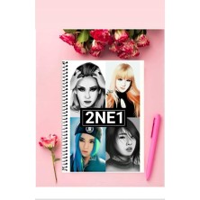 2ne1 Defter 1 Adet Özel Tasarım A4 Boyutu Telli Kareli Defter 21*29 cm