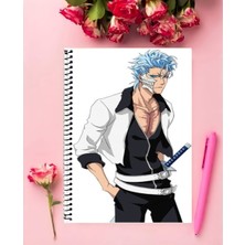 Grimmjow Jeagerjaquez  Anime Defter 1 Adet Özel Tasarım A4 Boyutu 21*29 cm  Telli Kareli Defter