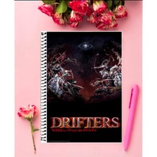 Anime And Your World Drifters Shimazu Toyohisa Anime Defter 1 Adet Özel Tasarım A4 Boyutu 21*29 cm Telli Kareli Defter