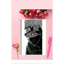 Kakashi Hatake Anime Defter 1 Adet Özel Tasarım A4 Boyutu Telli Kareli Defter 21*29 cm