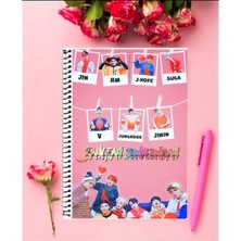 Anime And Your World Bts Defter 1 Adet Özel Tasarım A4 Boyutu Telli Kareli Defter 21*29 cm