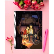 Boku Dake Ga Inai Machi Anime Defter 1 Adet Özel Tasarım A4 Boyutu 21*29 cm Telli Kareli