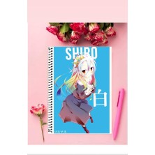 Anime And Your World Shiro Anime Defter 1 Adet Özel Tasarım A4 Boyutu Telli Kareli Defter 21*29 cm
