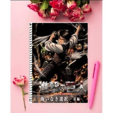 Attack On Titan Shingeki No Kyojin Anime Defter 1 Adet Özel Tasarım A4 Boytu 21*29 cm  Telli  Defter