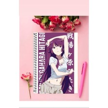 Anime And Your World Hitagi Senjogahara Anime Defter 1 Adet Özel Tasarım A4 Boyutu Telli Kareli Defter 21*29 cm