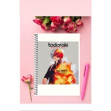 Anime And Your World Shoto Todoroki Anime Defter 1 Adet Özel Tasarım A4 Boyutu Telli Kareli Defter 21*29 cm