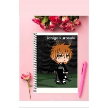 Ichigo Kurosaki Anime Defter 1 Adet Özel Tasarım A4 Boyutu Telli Kareli Defter 21*29 cm