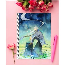 Anime And Your World Mushishi  Anime Defter 1 Adet Özel Tasarım A4 Boyutu 21*29 cm  Telli Kareli Defter