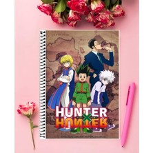 Anime And Your World Hunter x Hunter Defter 1 Adet Özel Tasarım A4 Boyutu 21*29 cm  Telli Kareli Defter