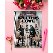 Anime And Your World Black Pink Defter 1 Adet Özel Tasarım A4 Boyutu Telli Kareli Defter 21*29 cm