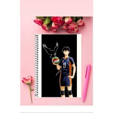 Haikyuu  Anime Defter 1 Adet Özel Tasarım A4 Boyutu Telli Kareli Defter 21*29 cm