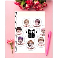 Anime And Your World Bts Defter 1 Adet Özel Tasarım A4 Boyutu Telli Kareli Defter 21*29 cm