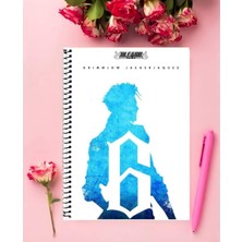 Grimmjow Jeagerjaquez Anime Defter 1 Adet Özel Tasarım A4 Boyutu 21*29 cm  Telli Kareli Defter