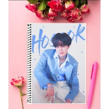Bts Defter 1 Adet Özel Tasarım A4 Boyutu Telli Kareli Defter 21*29 cm