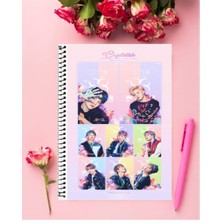 Anime And Your World Bts Defter 1 Adet Özel Tasarım A4 Boyutu 21*29 cm Telli Kareli Defter