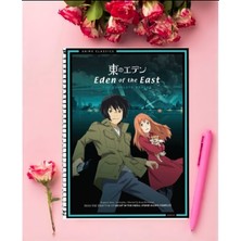 Anime And Your World Higashi No Eden  Anime Defter 1 Adet Özel Tasarım A4 Boyutu 21*29 cm  Telli Kareli Defter