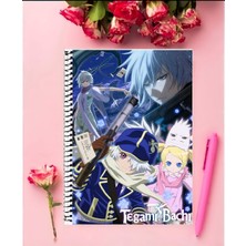 Letter Bee Tegami Bachi  Anime Defter 1 Adet Özel Tasarım A4 Boyutu 21*29 cm Telli Kareli