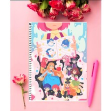 Anime And Your World Mawaru Penguindrum Anime Defter 1 Adet Özel Tasarım A4 Boyutu 21*29 cm  Telli Kareli Defter