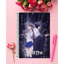 Anime And Your World Fruits Basket Anime Defter 1 Adet Özel Tasarım A4 Boyutu 21*29 cm  Telli Kareli Defter
