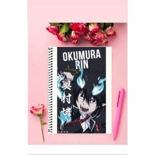 Anime And Your World Okumura Rin Anime Defter 1 Adet Özel Tasarım A4 Boyutu Telli Kareli Defter 21*29 cm