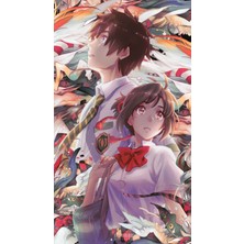 Kimi No Na Wa Anime Defter 1 Adet Özel Tasarım A4 Boyutu 21*29 cm  Telli Kareli Defter