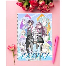 Anime And Your World The Asterisk War Anime Defter 1 Adet Özel Tasarım A4 Boyutu 21*29 cm  Telli Kareli Defter