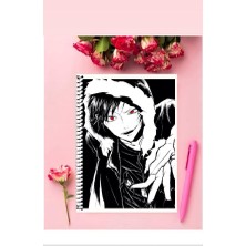 Orihara Izaya  Anime Defter 1 Adet Özel Tasarım A4 Boyutu Telli Kareli Defter 21*29 cm