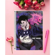 Blood Lad Yuuki Kodama Anime Defter 1 Adet Özel Tasarım A4 Boyutu 21*29 cm  Telli Kareli Defter